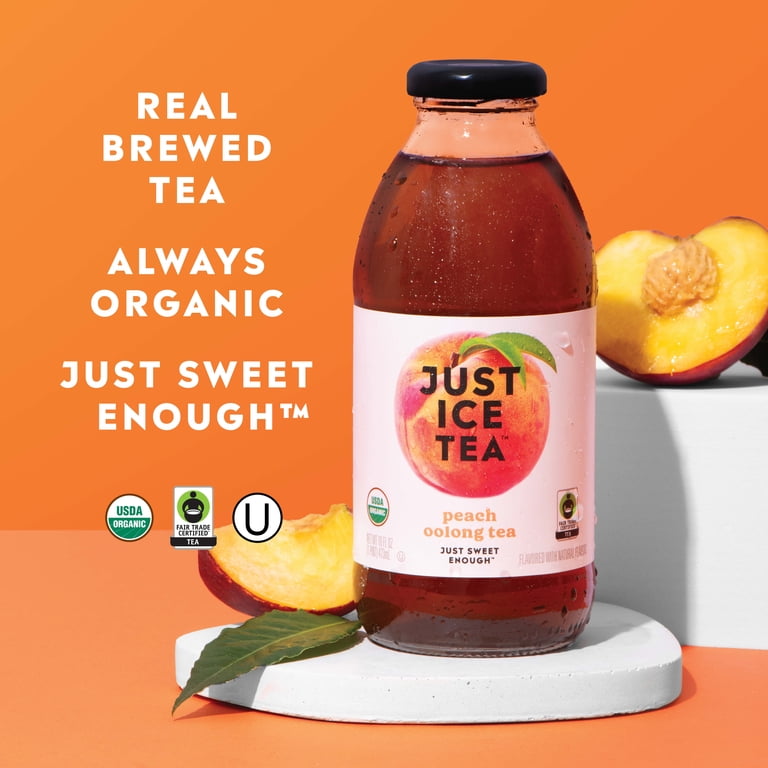 Just Ice Tea, Organic Peach Oolong Tea, 16 fl oz glass - Walmart.com