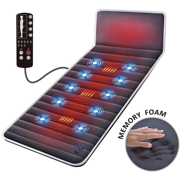 Snailax Massage Mat with Heat,Memory Foam Back Massage pad with Vibration Motors, Gift