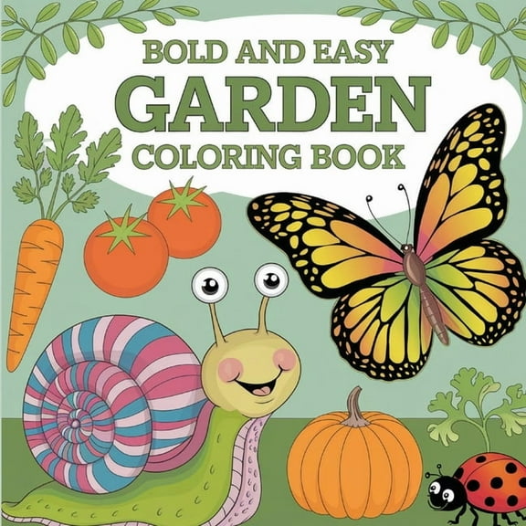 Garden Coloring Book: Large Print Mindfulness Coloring Book, (Paperback)