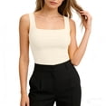thumbnail image 4 of Women's Square Neck Sleeveless Crop Tops 2026 Cute Double Layer Casual Slim Fit Trendy Tank Tops, 4 of 7