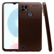 Funda de Silicon Uso Rudo Atti Real Me C21 Cafe 1pz Mas Mica 9D