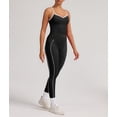 thumbnail image 5 of PISONIC Women Two Pieces Workout Set Tank Top Color Block High Waist Leggings Gym Work Outfits with Pockets, 5 of 7