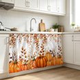 thumbnail image 3 of Orange Pumpkins Fall Pantry Cabinet Curtains 28''x51'',Thanksgiving Eucalyptus Leaf Botanical Sink Skirt for Bathroom Kitchen Tall Utility Cabinet,Laundry Privacy Drape Waterproof Dishwasher Curtains, 3 of 9