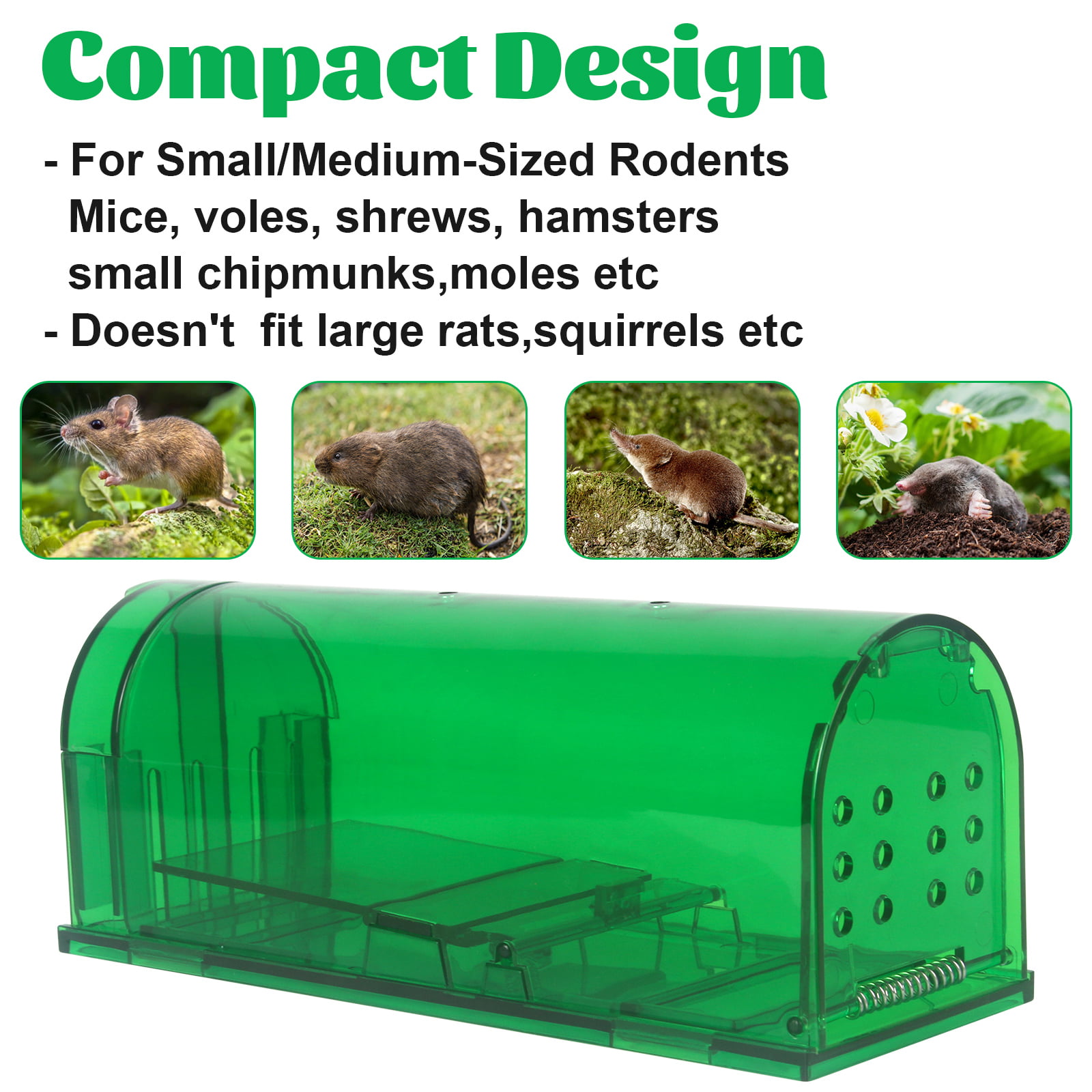 Humane Mouse Trap - Mouse Traps That Work – Best Mouse, Mice  and Rat Trap Plastic Traps Live Catch and Release Rodents, Safe Around  Children and Pets (2Packs) : Patio