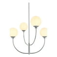 thumbnail image 3 of Living District Nyomi 30" 4-Light Metal/Glass Chandelier in Chrome/White, 3 of 8