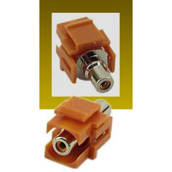 IEC RMRCA-OR RCA Female to Female Connector on Orange Flush Mount Keystone