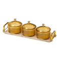 thumbnail image 2 of Baohd Nordic Caddy Serving Platter Bowls with Lid Snack Plate for Caddy Home Party 3 Grids, 2 of 8