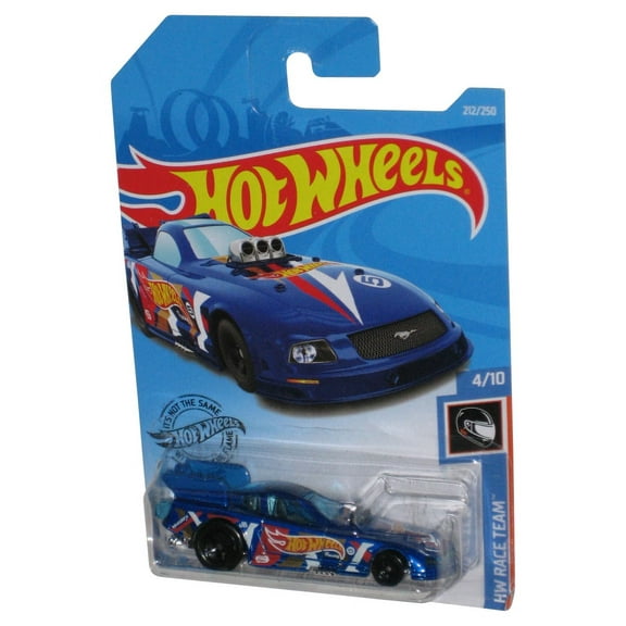 Hot Wheels HW Race Team 4/10 (2018) Blue Mustang Funny Toy Car 212/250