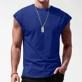 thumbnail image 4 of Mens T-Shirts Workout Tank Sleeveless Solid Color Gym Training Man Undershirts Tee Shirts Streetwear, 4 of 4
