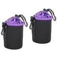 thumbnail image 1 of Unique Bargains Camera Lens Bag, 3.5' IDx5.5' H Drawstring Lens Pouch with Thick Protective Neoprene, Black Purple 2Pack, 1 of 7