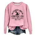 thumbnail image 2 of Witches Brew Coffee Halloween Sweatshirts for Women Long Sleeve Crewneck Funny Witch Graphic Sweatshirt Pullover Tops, 2 of 5