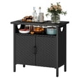 thumbnail image 2 of Uforic Patio Wicker Bar Table, Outdoor Wicker Storage Cabinet, Bar Counter Table, Deck Box - Black, 2 of 9