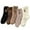 Coffee, variant on 5 Pairs Cozy Laced Knee High Socks Women's Winter Boots Socks Thick Warm Crew Socks Solid Color Gifts