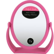 Swissco Soft Touch Oval Standing Mirror 1X/7X in Light Pink