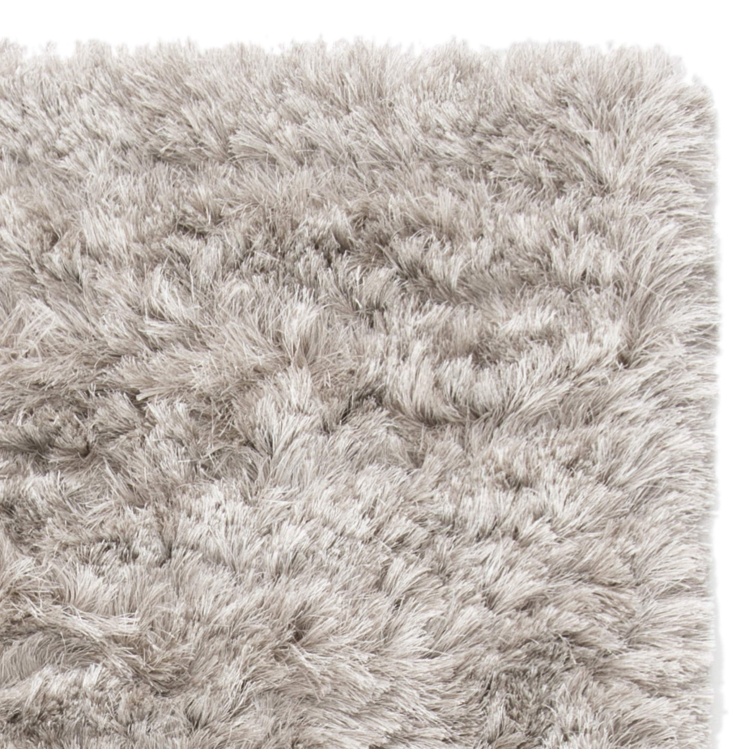 SAFAVIEH Ocean Trellis Solid Plush Polyester Shag Runner Rug, Light Grey, 2'6" x 10'