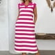 thumbnail image 2 of Vestido de Verano para las Mujeres, Bolsillo sin Mangas Cuello Turndown Vestido de la Mitad de la Ternera, Moda Poliéster Casual, 2 of 9