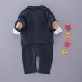 thumbnail image 3 of Bilo Baby Boys Blazer Long Sleeves Gentleman Romper with Necktie Outfit 2 Pieces Sets (Navy Blue, 12-18 months), 3 of 6