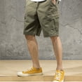 thumbnail image 4 of Men's Cargo Shorts Outdoor Workwear Streetwear Summer Lightweight Comfortable Breathable Hiking Trousers with Pockets Green XXXXL, 4 of 9