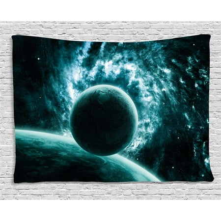 Space Tapestry Solar System Landscape With A Planet In Light Vast Motion Ufo Asteroid Mystic Orbit View Wall Hanging For Bedroom Living Room Dorm
