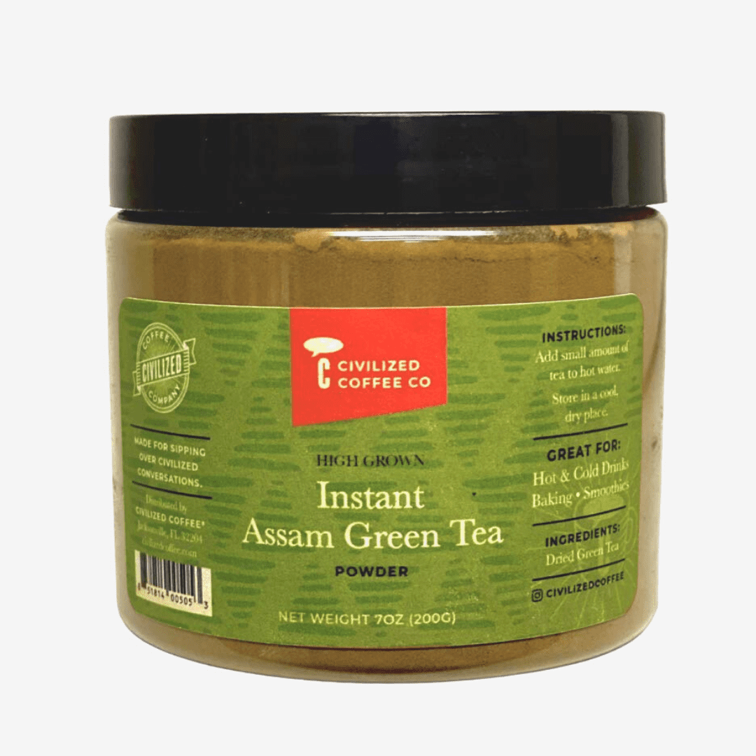 Civilized Coffee Instant Green Assam Tea Powder Jar (7 oz)