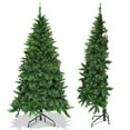 thumbnail image 2 of Gymax 5ft LED Pre-lit Half Christmas Tree PVC Artificial Tree w/ 8 Flash Modes 250 Lights, 2 of 10