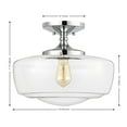 thumbnail image 5 of JONATHAN Y Marfa 14" Glass/Iron Farmhouse Modern LED Flush Mount, Chrome, JYL7517C, 5 of 9