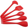 thumbnail image 1 of 5 Pcs/Ensemble Ustensiles de Cuisine Rouges, Louche à Soupe en Silicone Antiadhésive Résistante à la Chaleur Cuillère à Riz Fendue, 1 of 4