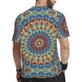 thumbnail image 2 of Wukai Round Mandala Print Men's Short-Sleeved Mesh T-Shirt,Quick-Dry Short Sleeve Workout T-Shirt-X-Large, 2 of 8