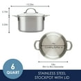thumbnail image 2 of Rachael Ray Professional Stainless Steel Induction Stockpot with Lid, 6 Quart, Silver, 2 of 7