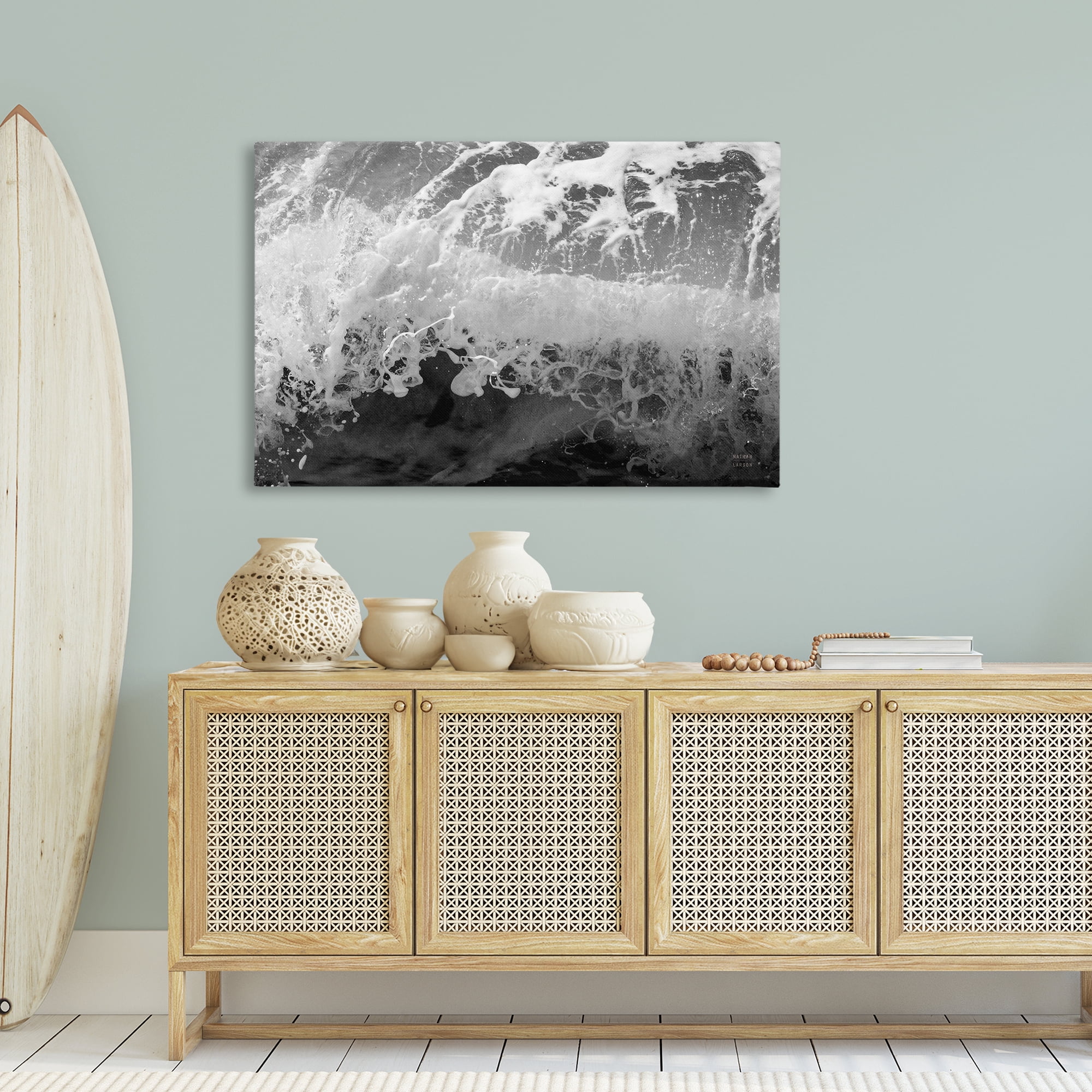 Stupell Industries Pacific Ocean Splash Landscape Photography Gallery Wrapped Canvas Art Print Wall Art, 45 x 30