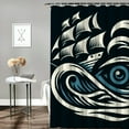 thumbnail image 2 of GOSMITH Shower Curtain Navy Blue Nautical Ocean Boat Anchor, Ship Nautical Gifts, Home Ship, Multiple Sizes White, 2 of 6
