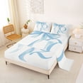 thumbnail image 2 of Erosebridal Blue Bowknot Queen Sheet Sets for Girls, Monogrammed Q Bed Set, 4pcs, 1 Flat Sheet, 1 Fitted Sheet and 2 Pillowcases, 2 of 5