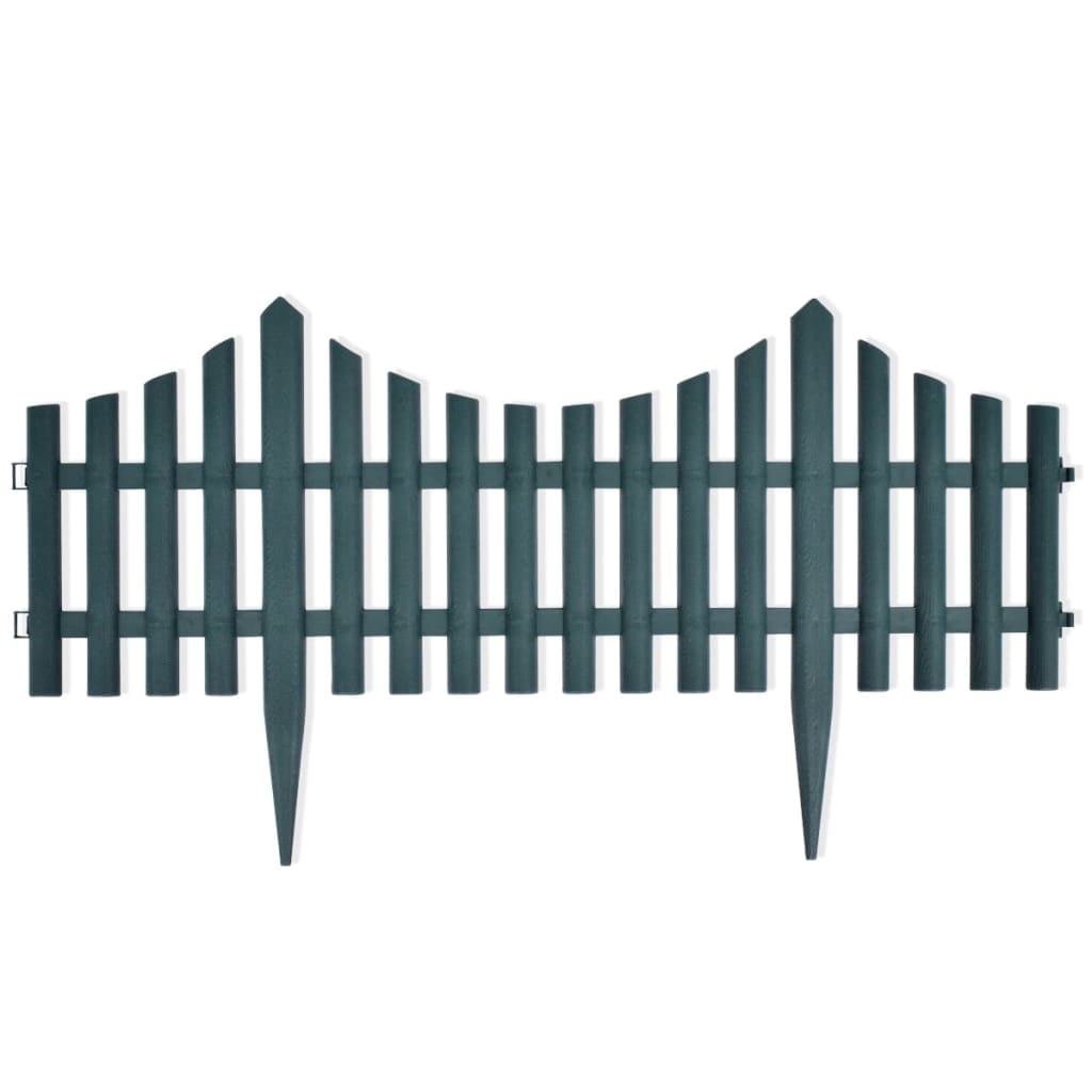 vidaXL Garden Edging 17 Pcs Decorative Lawn Garden Fence Edging Border PP