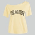 thumbnail image 5 of Girl's Letter Print T Shirts Short Sleeve Tube Off The Shoulder Comfortable Fit Lightweight Summer Tunic Tops Yellow,160, 5 of 5