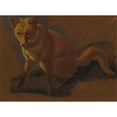 thumbnail image 3 of Jacques-Laurent Agasse 24x19 Black Modern Framed Museum Art Print Titled - Study of a Fox (1810 - 1830), 3 of 5