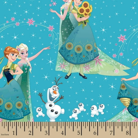 Disney Sisters And Olaf Frozen Fever Scenic, Teal, 43/44