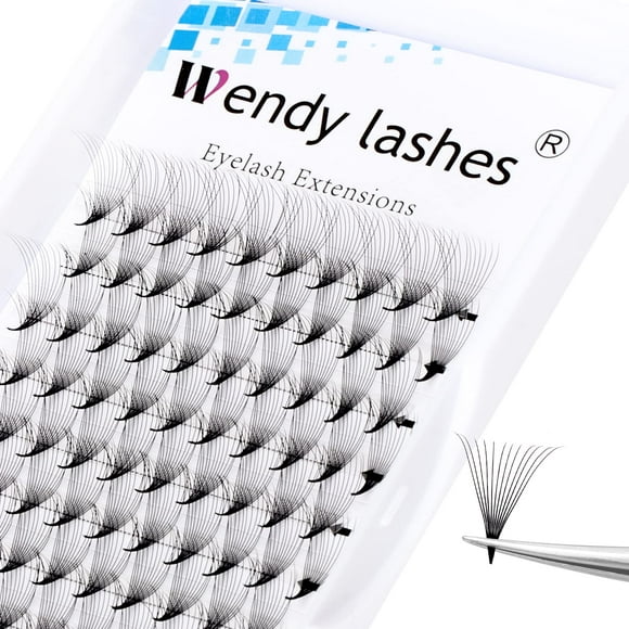 Volume Lash Extensions 12D Premade Fans Eyelash Extensions 0.07Mm Thickness C/D Curl Short Stem Premade Volume Eyelash Extensions Pointed Base Fans By Wendy Lashes(12D-0.07-D 12Mm)