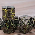 thumbnail image 5 of Maywin Juego de dados Dnd de 7 piezas Juego de dados de rayas metálicas con regalo Boc Dungeons And Dragons Dados de metal poliédricos para juegos de mesa Rpg (níquel negro amarillo), 5 of 5
