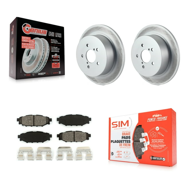 Transit Auto Rear Coated Disc Brake Rotors and Semi-Metallic Pads Kit for Car Subaru Outback Legacy KGS-101356