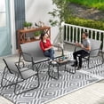 thumbnail image 2 of Uforic 4 Pieces Outdoor Furniture Set Patio Textilene Steel Conversation Set with Loveseat Tea Table - Gray, 2 of 8