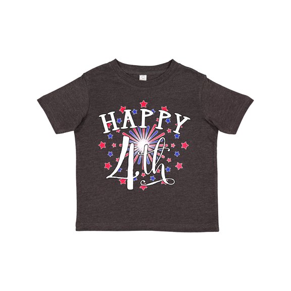 Inktastic Happy 4th- Fourth of July Firework Boys or Girls Toddler T-Shirt