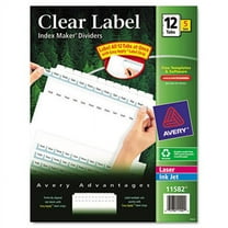 Avery  100% Recycled Index Maker Dividers- White 12-Tab- 11 x 8-1/2- 5 Sets/Pack