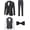 Dark Grey, variant on 5 Pieces Suit for Men Slim Fit Tuxedos Single Breasted Blazer Wedding Prom Tux Shawl Lapel Blazer Vest Pants Shirt Set
