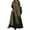 Army Green, variant on Women Turn-down Collar Long Sleeve Loose Plain Maxi Dresses