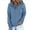 Blue, variant on QUYUON Women Button up Sweatshirts Winter Long Sleeve Shirts Hooded Sweatshirt Casual Button V Neck Hoodies Pullover Tops Solid Drawstring Pockets Fall Sweatshirts Sweater Coat Navy XXL