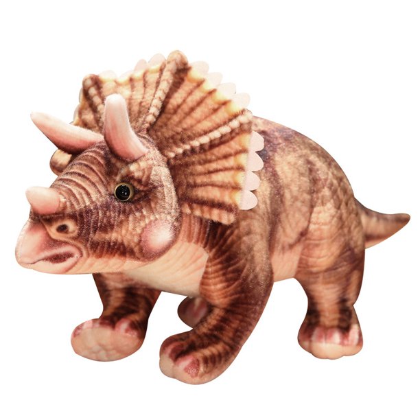 Muñeco de dinosaurio de peluche Triceratops, 38 cm, dibujos animados suaves