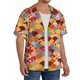 thumbnail image 2 of Fotbe Japanese Style Fish Scales Camisa Estampada de Manga Corta para Hombre, Casual de Verano, Estilo Playero, Sin Arrugas-Medium, 2 of 5