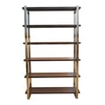 thumbnail image 4 of Seymour 5-tier Bookcase Walnut and Rose Brass, 4 of 5