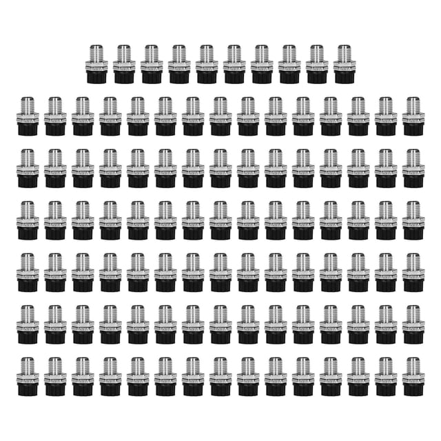 100 conectores banana de 4 mm para equipos electrónicos industriales, color negro.