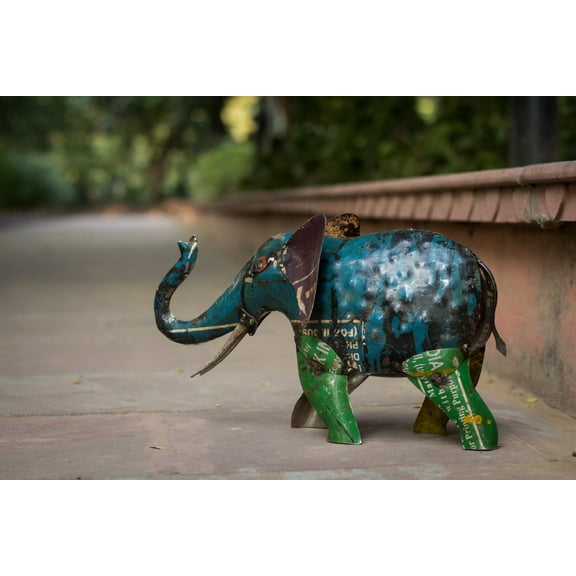 De Kulture Works 10" All Occasion Elephant Recycled Iron Decorative Figurine
